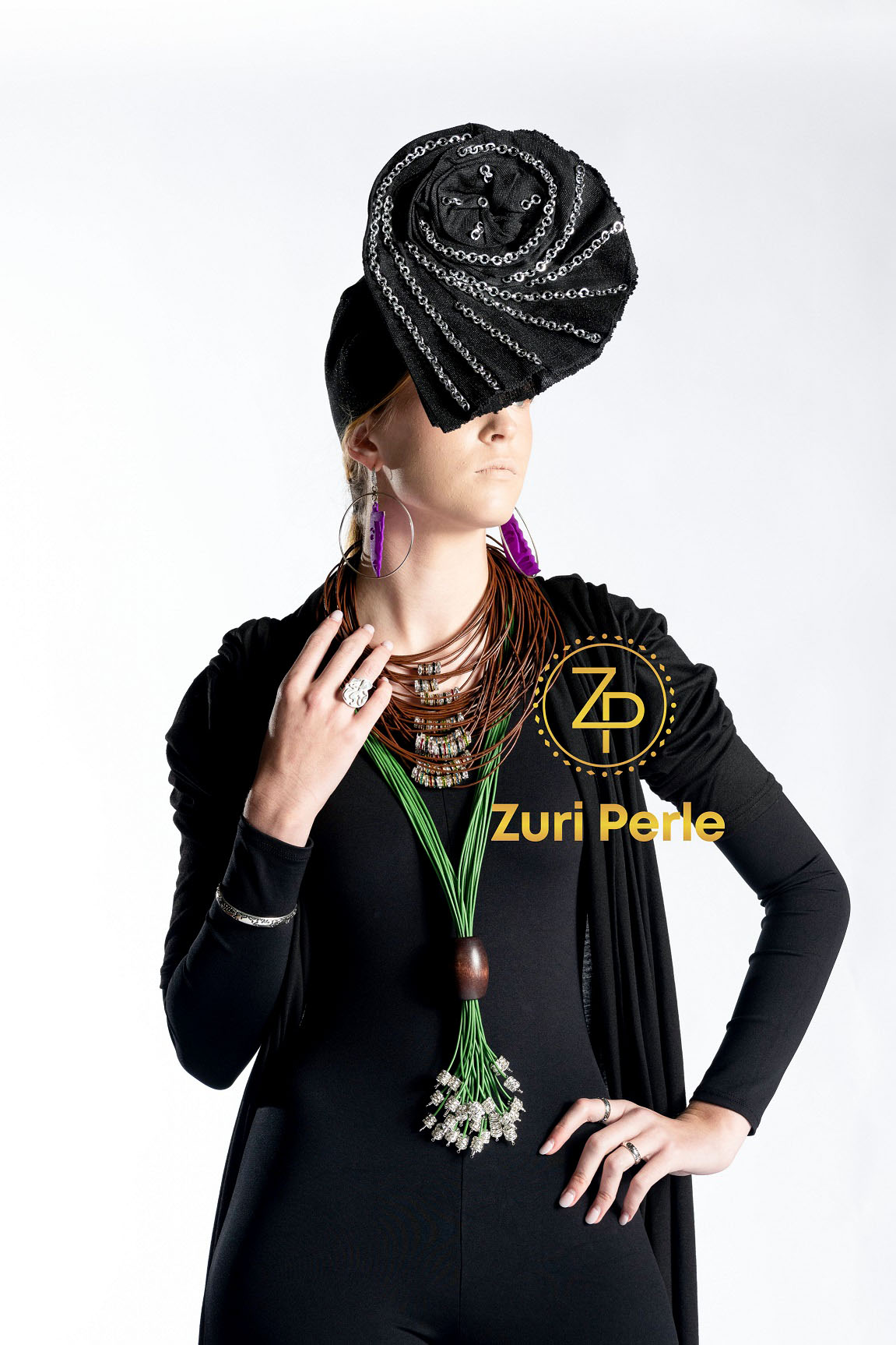 kansas-fashion-week-iboju-collection-handcrafted-accessories-zuri-perle-african-inspired-iboju-earrings-purple-luba leather-necklace-iboju gele iyun coral ring
