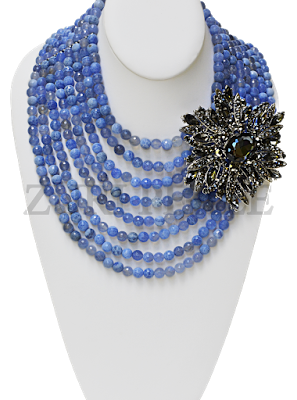 zuri perle blue agate serenity necklace